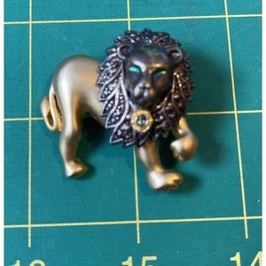 Lions Club Lion Pin Brooch Gold Tone Rotary International Rare